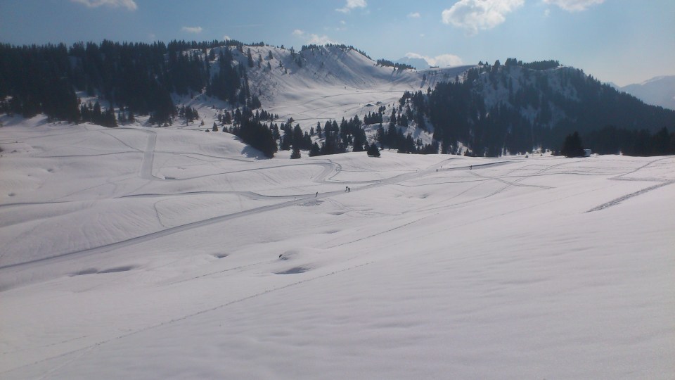 Pistes de ski de fond sur Beauregard et sous Colomban