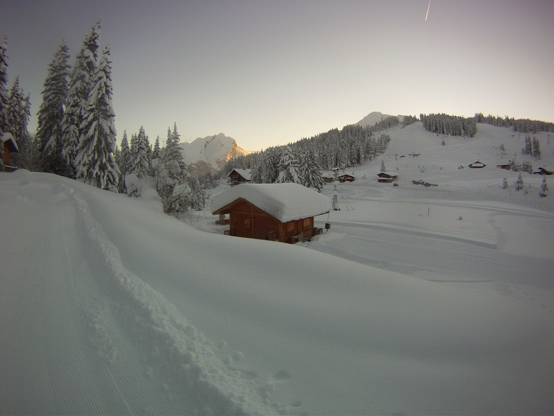 Chalet au petit matin