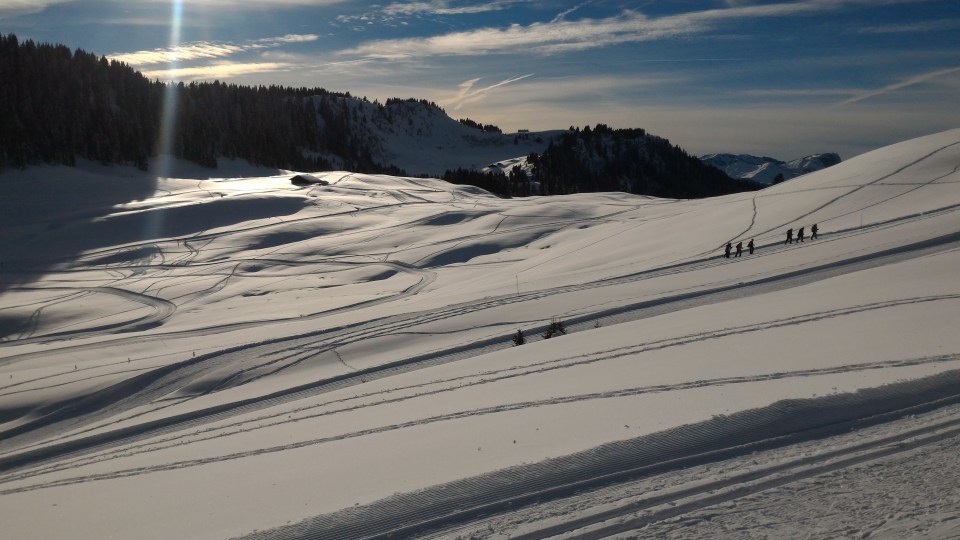 Tour du plateau en ski de fond , au soleil de Beauregard