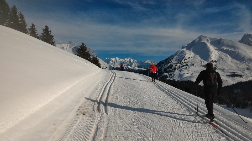 Tour du plateau en ski de fond , au soleil de Beauregard