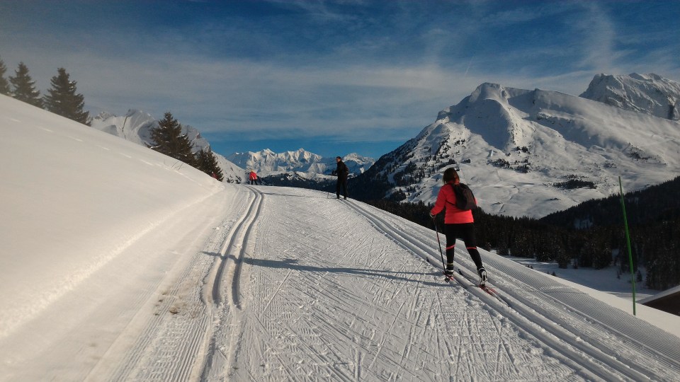 Tour du plateau en ski de fond , au soleil de Beauregard