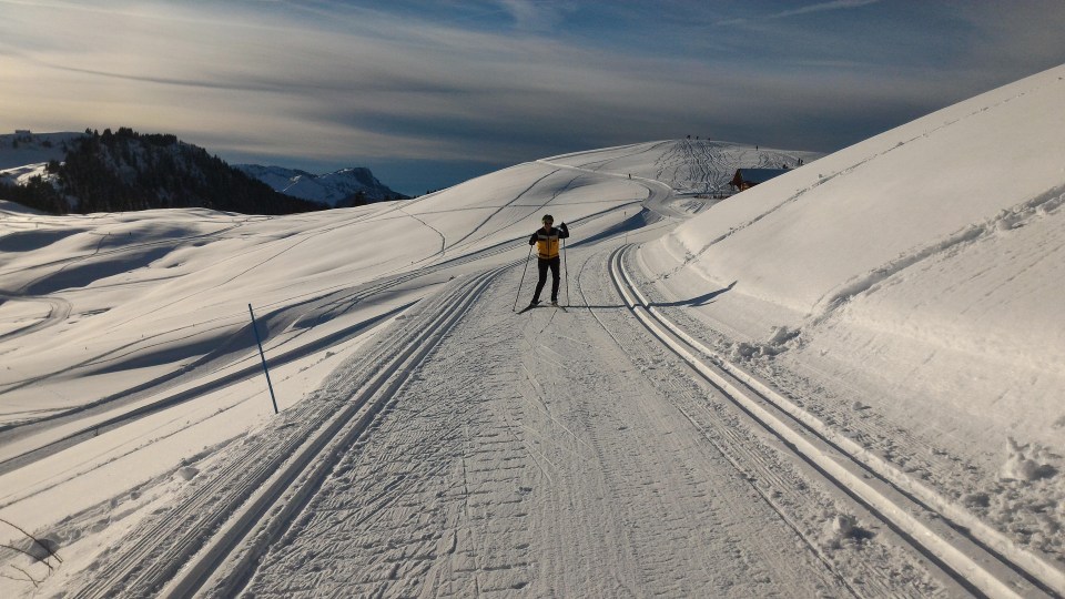 Tour du plateau en ski de fond , au soleil de Beauregard