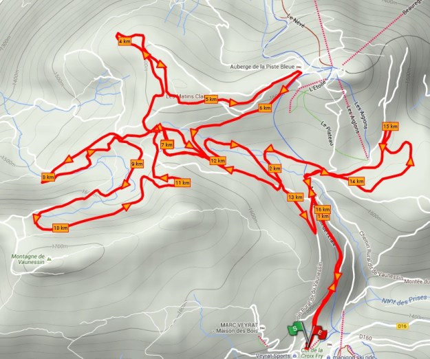 Parcours de ski de fond de 17 km