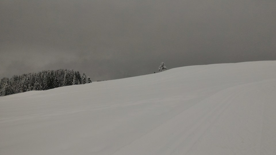 Skieur dans la piste noir de Vargne.