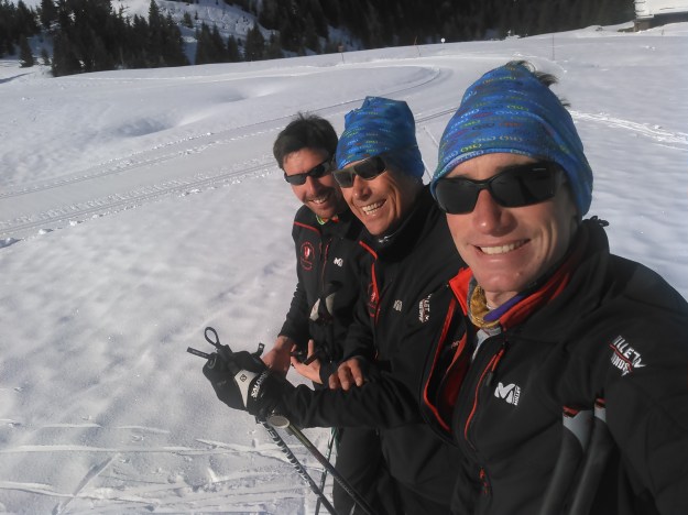 l'équipe du ski de fond de Beauregard, Benoît, Alain et David.