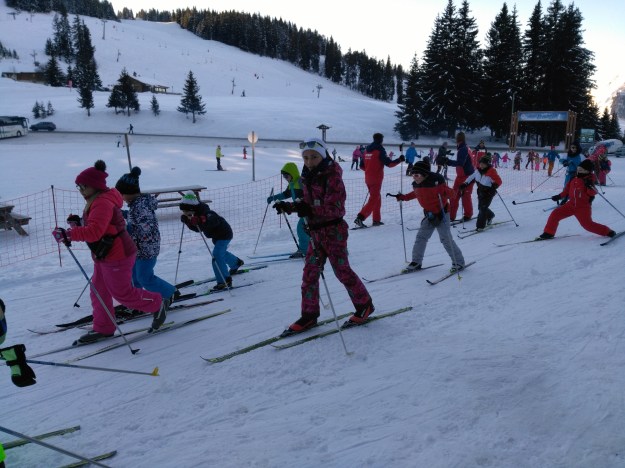 Les petits Skieurs de Manigod en action.