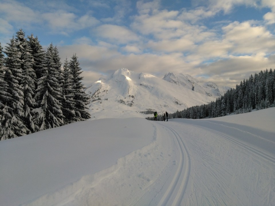 Massif de L'Etale et Merdassier vue de la piste bleue du Nant. Ski de fond Beauregard.